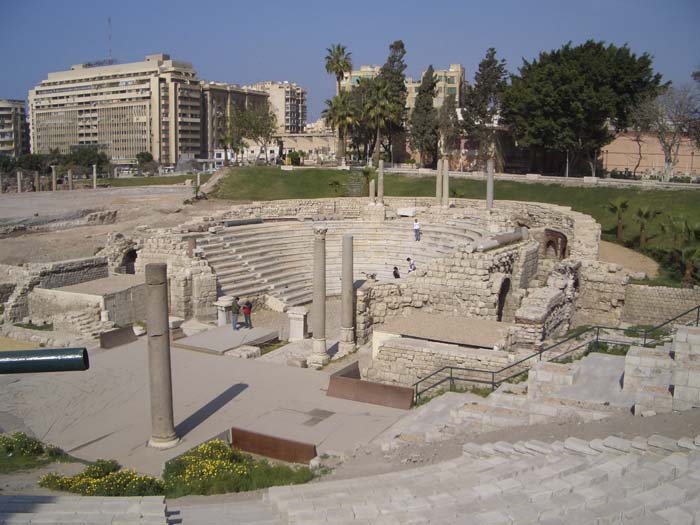 El antiguo teatro romano en Alejandría
