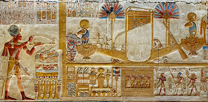 Las barcas sagradas de Amón-Ra, Mut y Khonsu