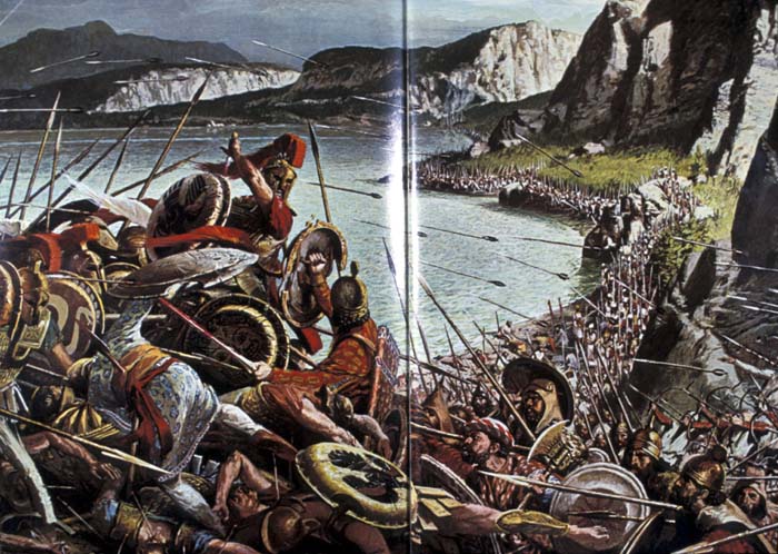 Representación de la Batalla de las Termópilas