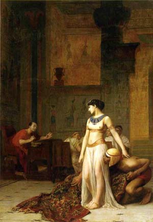 La Reina Cleopatra presentándose ante César
