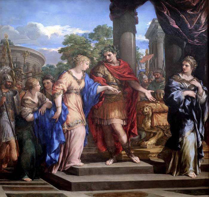 César y Cleopatra, pintura de Pietro Berrettini