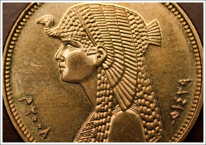 Cleopatra, representada en una moneda ptolemaica