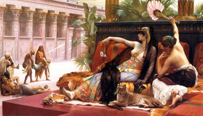 Cleopatra probando venenos en prisioneros condenados, pintura de Alexandre Cabanel