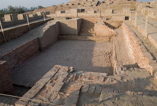 Ruinas del gran baño en Mohenjo Daro
