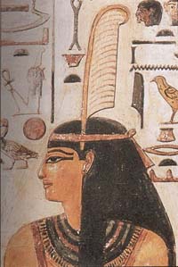 Ma'at con la pluma de avestruz