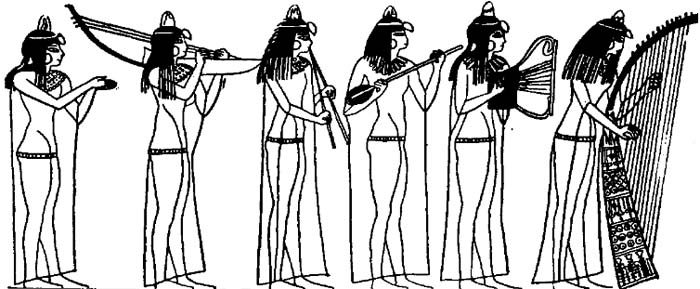 Ilustraciones de Músicos en el Antiguo Egipto