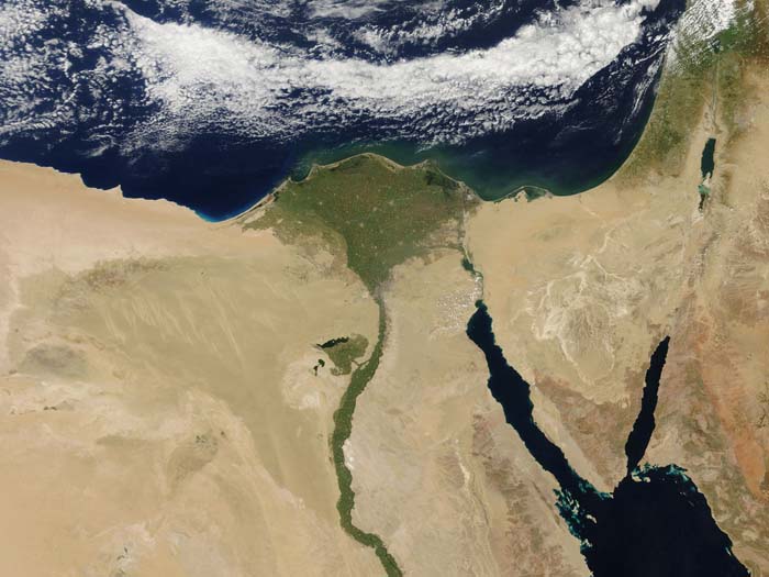 El río Nilo visto desde el satélite